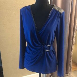 Cobalt blue and black top